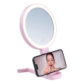 Immax 09102L - LED+CCT Dimmable Cosmetic Mirror SWEET LED/3W/5V Pink
