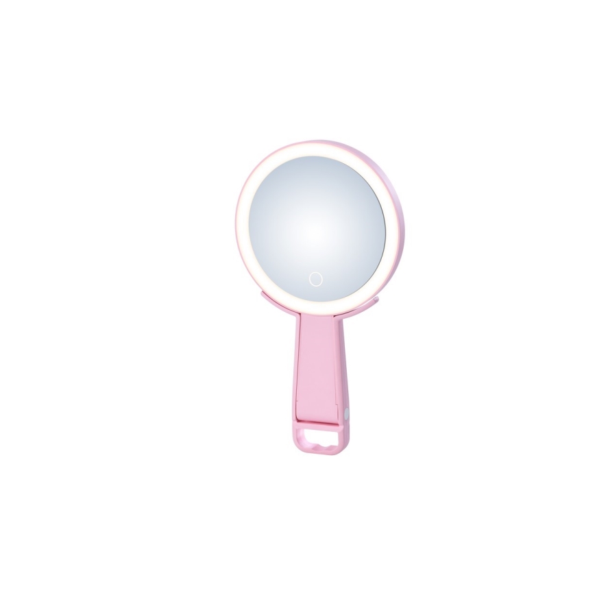 Immax 09102L - LED+CCT Dimmable Cosmetic Mirror SWEET LED/3W/5V Pink