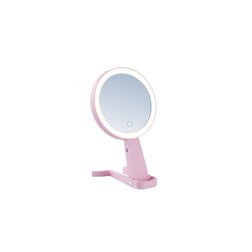 Immax 09102L - LED+CCT Dimmable Cosmetic Mirror SWEET LED/3W/5V Pink