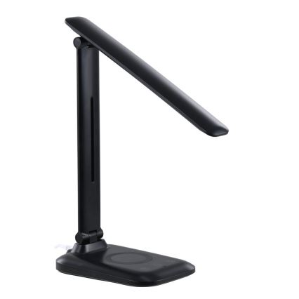 Dimmable LED desk lamp with Qi wireless charging and USB LUMI LED/7W/230V, black