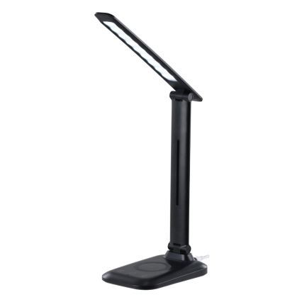Dimmable LED desk lamp with Qi wireless charging and USB LUMI LED/7W/230V, black