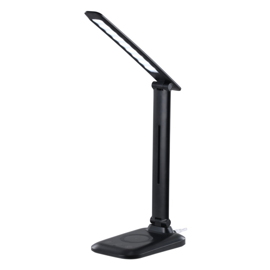 Dimmable LED desk lamp with Qi wireless charging and USB LUMI LED/7W/230V, black