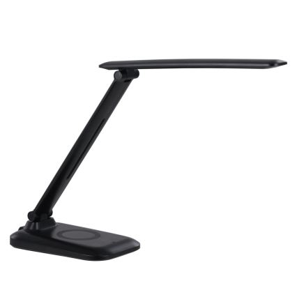 Dimmable LED desk lamp with Qi wireless charging and USB LUMI LED/7W/230V, black