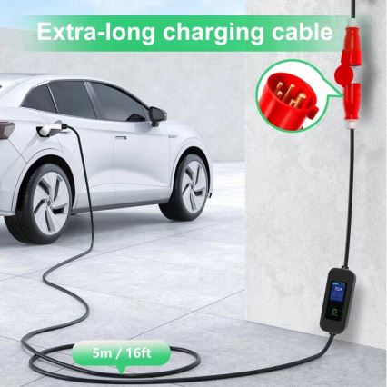 Immax - EV travel charging station for electric cars AC Type 2 32A/380V 22kW + plug 230V 5m Wi-Fi Tuya