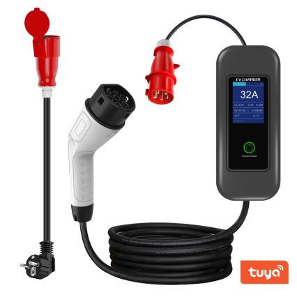 Immax - EV travel charging station for electric cars AC Type 2 32A/380V 22kW + plug 230V 5m Wi-Fi Tuya