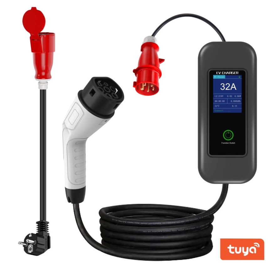 Immax - EV travel charging station for electric cars AC Type 2 32A/380V 22kW + plug 230V 5m Wi-Fi Tuya