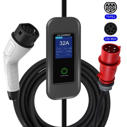 Immax - EV travel charging station for electric cars AC Type 2 32A/380V 22kW + plug 230V 5m Wi-Fi Tuya