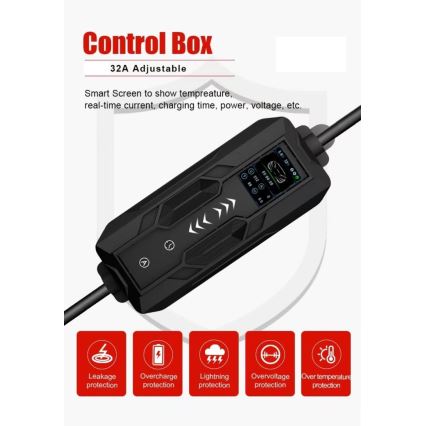 Immax - EV travel charging station for electric cars AC Type 2 32A/380V 22kW 5m + case