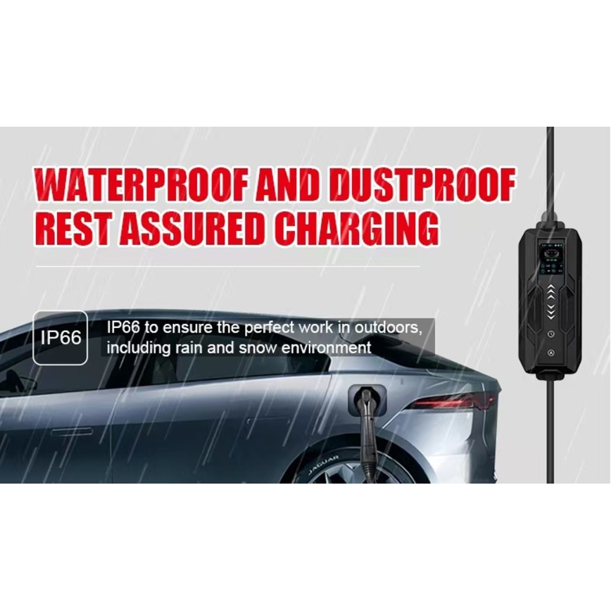 Immax - Portable EV Charging Station for Electric Vehicles, AC Type 2, 16A/380V, 11 kW + 230V Plug, 5 m Cable, Tuya Wi‑Fi