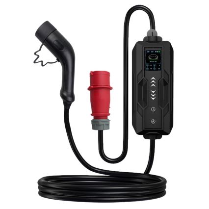 Immax - Portable EV Charging Station for Electric Vehicles, AC Type 2, 16A/380V, 11 kW + 230V Plug, 5 m Cable, Tuya Wi‑Fi