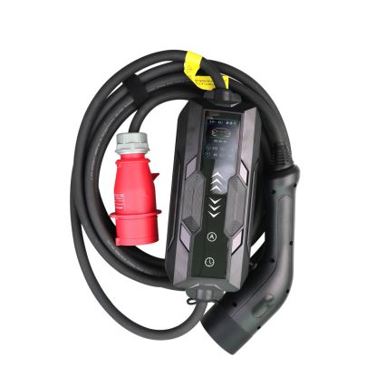 Immax - Portable EV Charging Station for Electric Vehicles, AC Type 2, 16A/380V, 11 kW + 230V Plug, 5 m Cable, Tuya Wi‑Fi