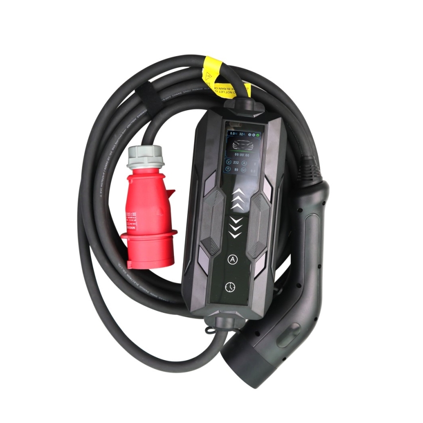 Immax - Portable EV Charging Station for Electric Vehicles, AC Type 2, 16A/380V, 11 kW + 230V Plug, 5 m Cable, Tuya Wi‑Fi