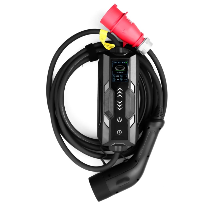 Immax - Portable EV Charging Station for Electric Vehicles, AC Type 2, 16A/380V, 11 kW + 230V Plug, 5 m Cable, Tuya Wi‑Fi