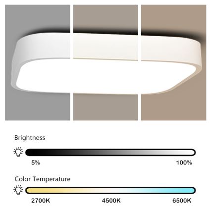 Immax NEO 07042L – LED Dimming Ceiling Light RECUADRO LED/67W/230V + RC Tuya