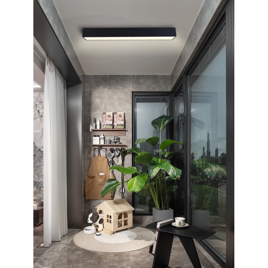 Immax NEO 07074-90 - LED Dimmable ceiling light CANTO LED/50W/230V black Tuya + remote control