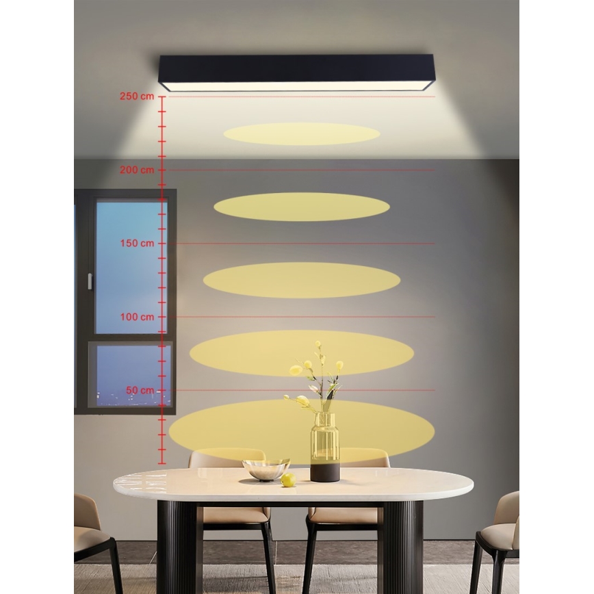 Immax NEO 07074-90 - LED Dimmable ceiling light CANTO LED/50W/230V black Tuya + remote control