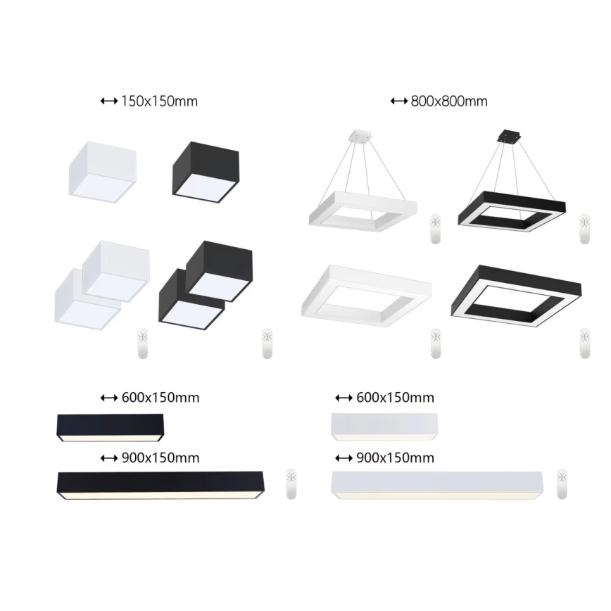 Immax NEO 07074-90 - LED Dimmable ceiling light CANTO LED/50W/230V black Tuya + remote control
