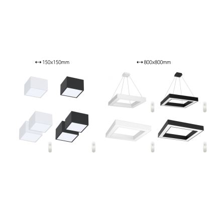 Immax Neo 07074L-15BD - Set 2x LED Dimmable ceiling light CANTO 2xLED/12W/230V + remote control Tuya