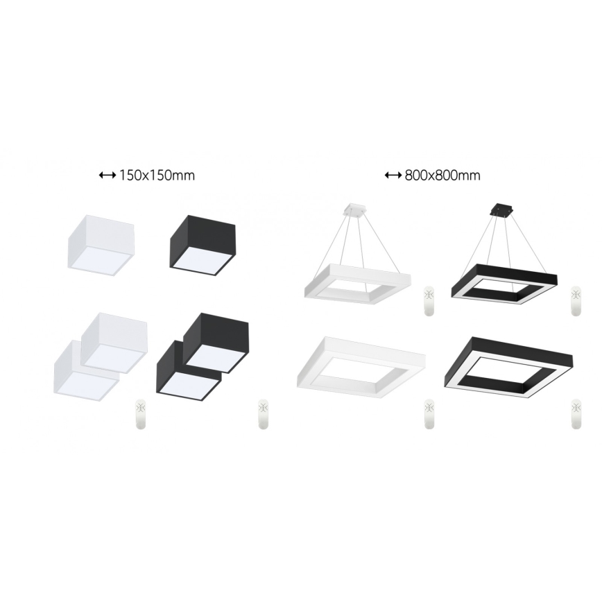 Immax Neo 07074L-15BD - Set 2x LED Dimmable ceiling light CANTO 2xLED/12W/230V + remote control Tuya