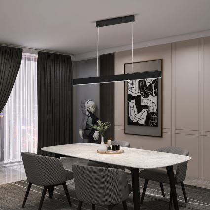 Immax NEO 07076L - LED Dimmable chandelier on a string black LISTON LED/18W/230V Tuya + remote control