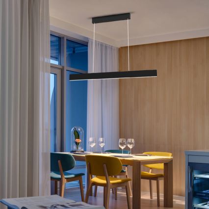 Immax NEO 07076L - LED Dimmable chandelier on a string black LISTON LED/18W/230V Tuya + remote control