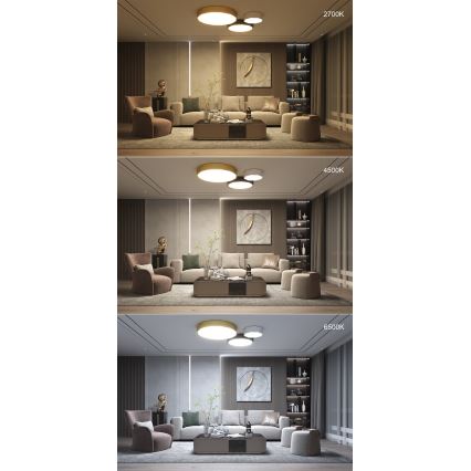 Immax NEO 07130-B60 - LED SMART Dimmable ceiling light DIAMANTE black LED/43W/230V + remote control 60cm Tuya ZigBee