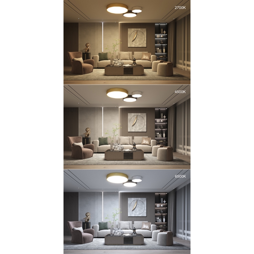 Immax NEO 07130-B60 - LED SMART Dimmable ceiling light DIAMANTE black LED/43W/230V + remote control 60cm Tuya ZigBee