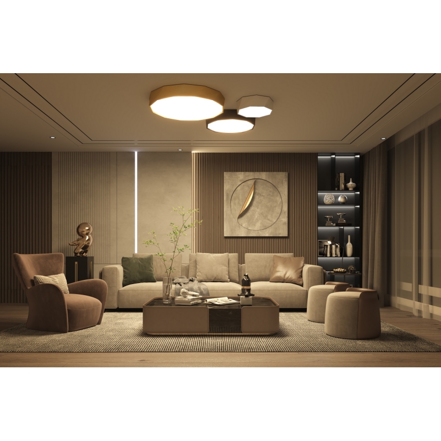 Immax NEO 07130-B60 - LED SMART Dimmable ceiling light DIAMANTE black LED/43W/230V + remote control 60cm Tuya ZigBee
