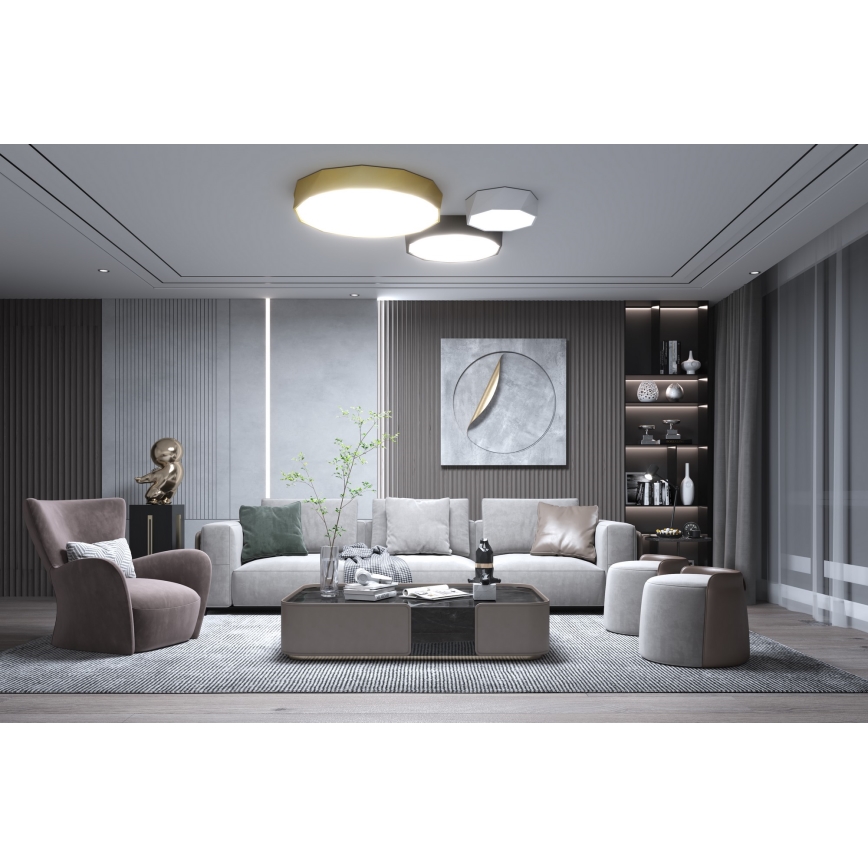Immax NEO 07130-B60 - LED SMART Dimmable ceiling light DIAMANTE black LED/43W/230V + remote control 60cm Tuya ZigBee