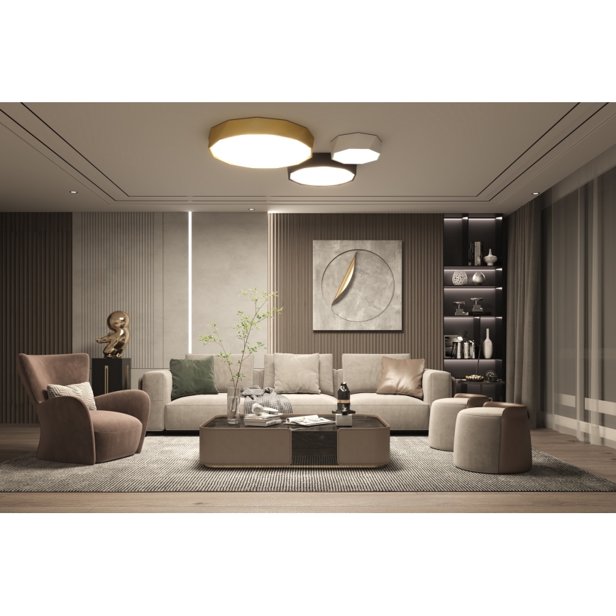 Immax NEO 07130-B60 - LED SMART Dimmable ceiling light DIAMANTE black LED/43W/230V + remote control 60cm Tuya ZigBee