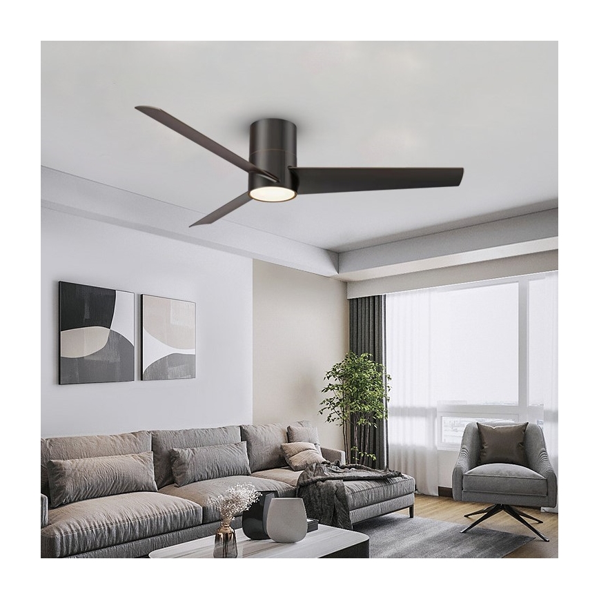 Immax NEO 07135-B - LED Ceiling fan FRESH LED/18W/230V Wi-Fi Tuya black + remote control