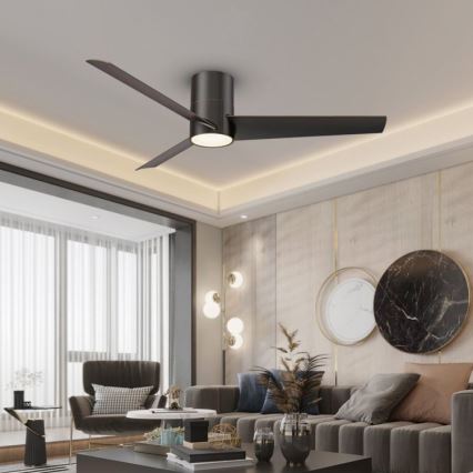 Immax NEO 07135-B - LED Ceiling fan FRESH LED/18W/230V Wi-Fi Tuya black + remote control
