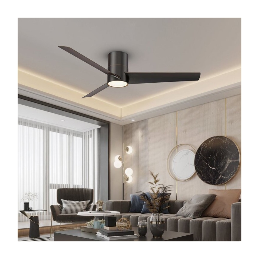 Immax NEO 07135-B - LED Ceiling fan FRESH LED/18W/230V Wi-Fi Tuya black + remote control