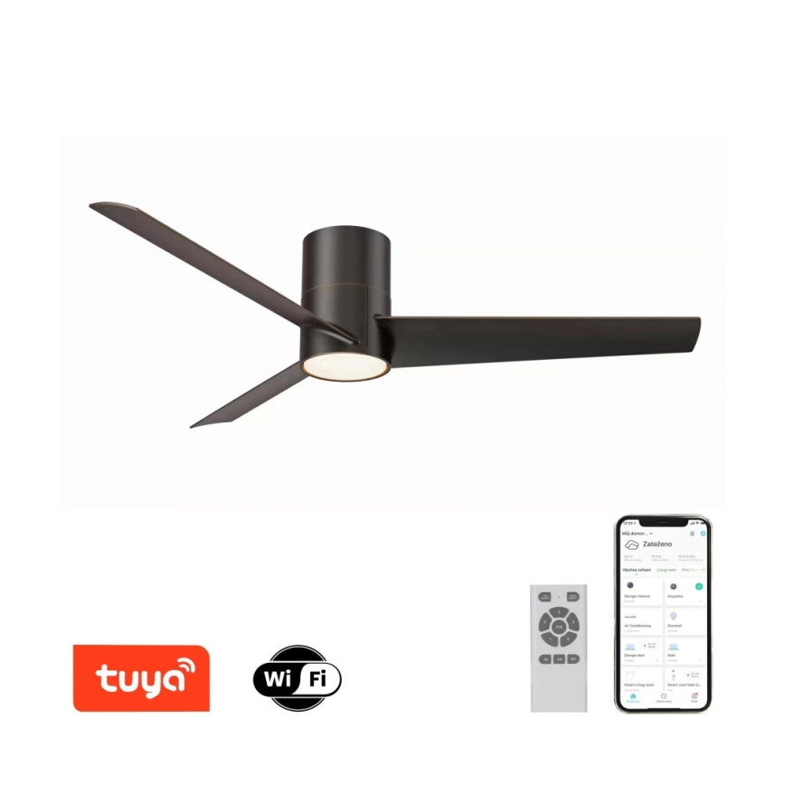 Immax NEO 07135-B - LED Ceiling fan FRESH LED/18W/230V Wi-Fi Tuya black + remote control