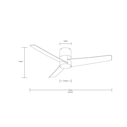 Immax NEO 07135-B - LED Ceiling fan FRESH LED/18W/230V Wi-Fi Tuya black + remote control