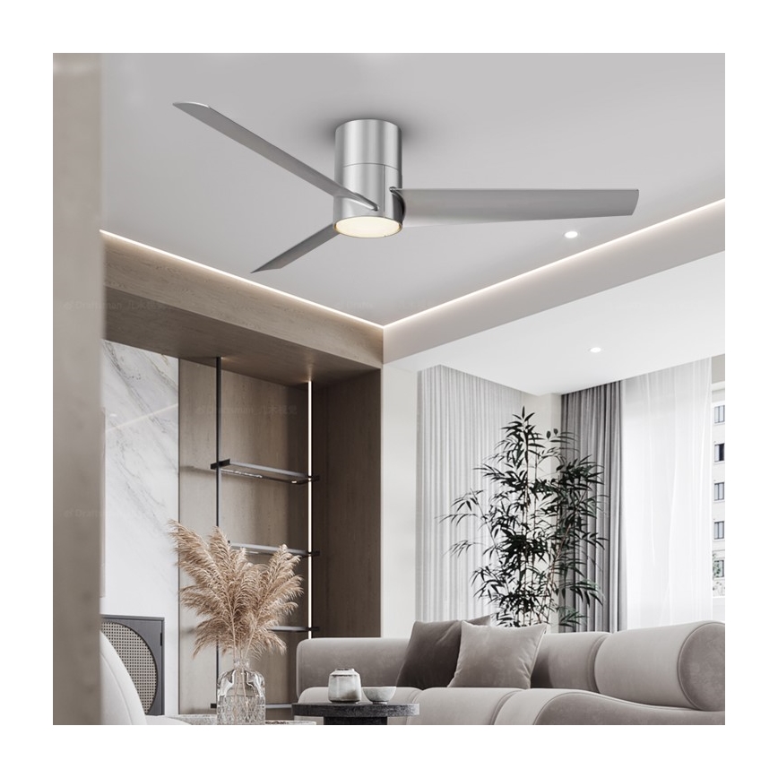 Immax NEO 07135-S - LED Ceiling fan FRESH LED/18W/230V Wi-Fi Tuya matte chrome + remote control