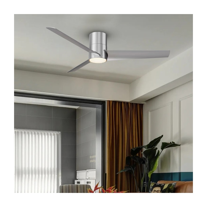 Immax NEO 07135-S - LED Ceiling fan FRESH LED/18W/230V Wi-Fi Tuya matte chrome + remote control