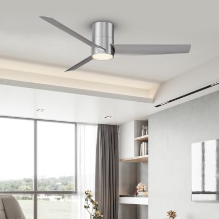 Immax NEO 07135-S - LED Ceiling fan FRESH LED/18W/230V Wi-Fi Tuya matte chrome + remote control
