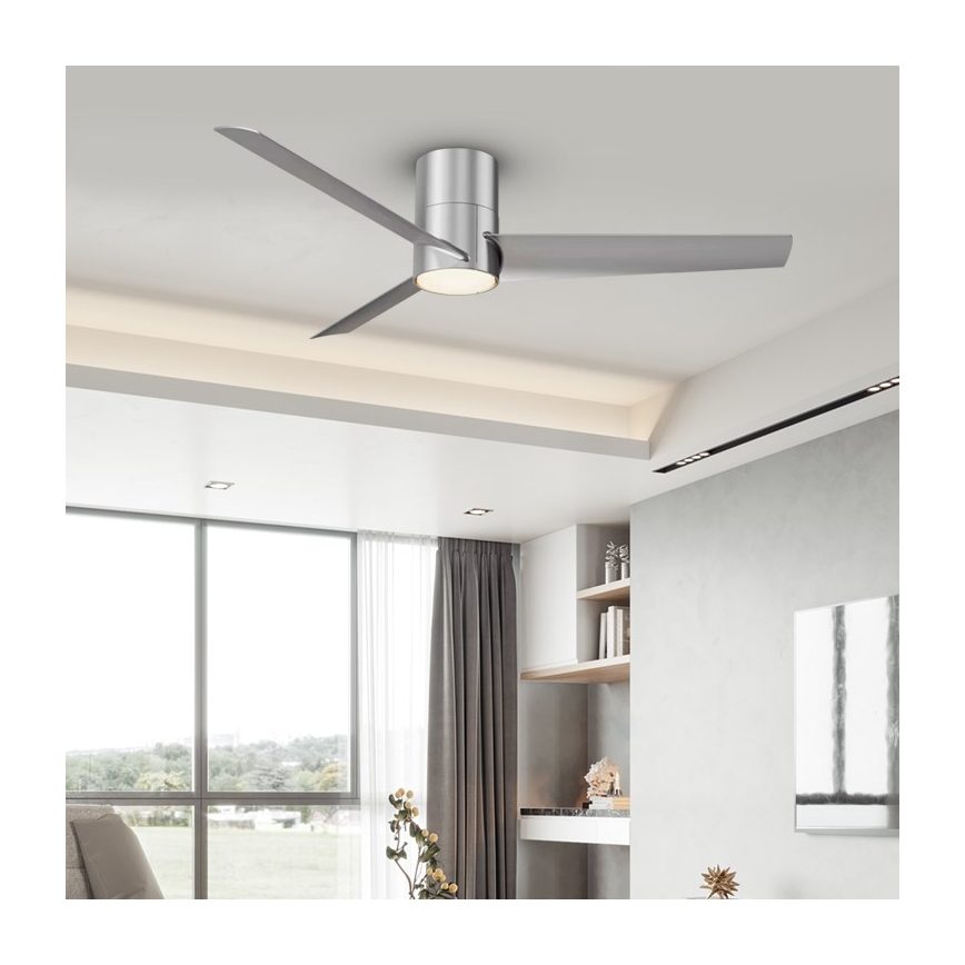 Immax NEO 07135-S - LED Ceiling fan FRESH LED/18W/230V Wi-Fi Tuya matte chrome + remote control