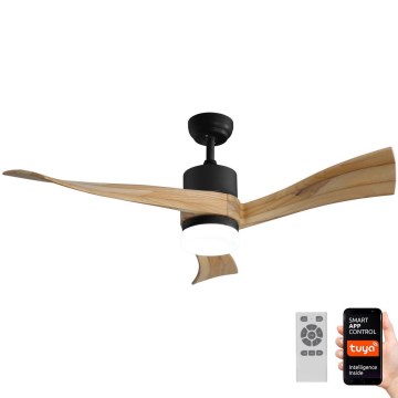 Immax NEO 07136-B - LED Dimmable ceiling fan SOFISTICADO LED/18W/230V oak Wi-Fi Tuya + remote control