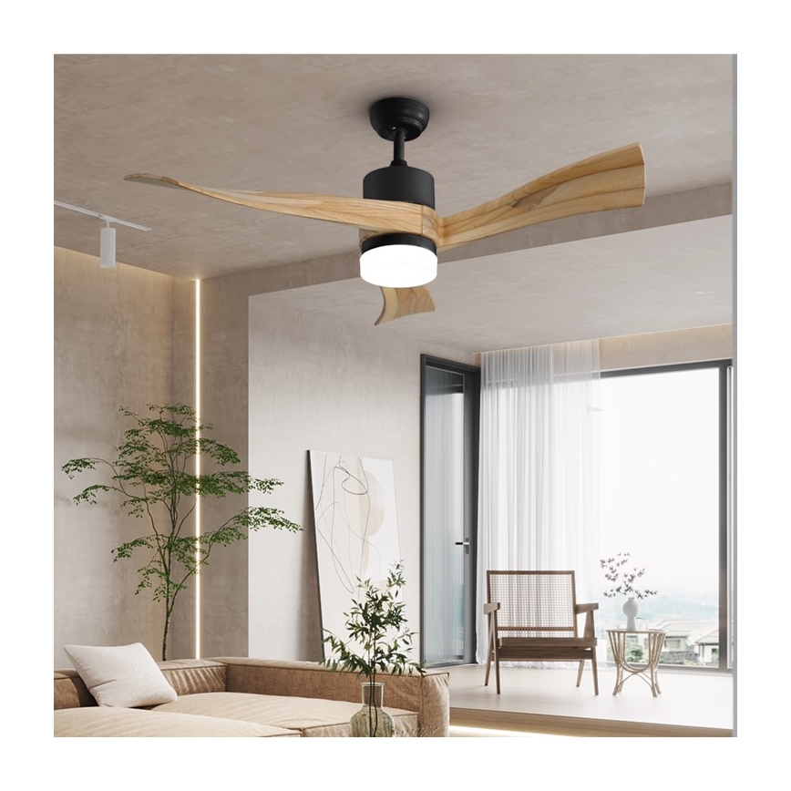 Immax NEO 07136-B - LED Dimmable ceiling fan SOFISTICADO LED/18W/230V oak Wi-Fi Tuya + remote control