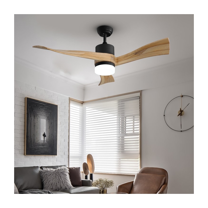 Immax NEO 07136-B - LED Dimmable ceiling fan SOFISTICADO LED/18W/230V oak Wi-Fi Tuya + remote control