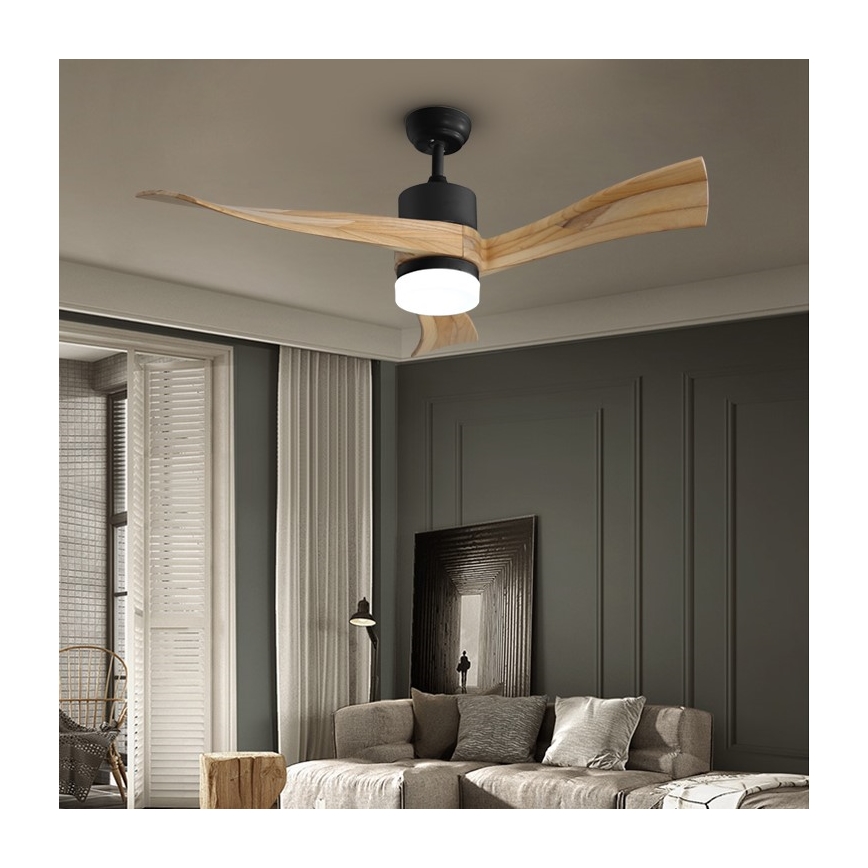 Immax NEO 07136-B - LED Dimmable ceiling fan SOFISTICADO LED/18W/230V oak Wi-Fi Tuya + remote control