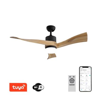 Immax NEO 07136-B - LED Dimmable ceiling fan SOFISTICADO LED/18W/230V oak Wi-Fi Tuya + remote control