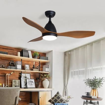 Immax NEO 07141-B - LED Ceiling fan NEO LITE FRESCO LED/18W/230V Tuya Wi-Fi black/brown+ remote control
