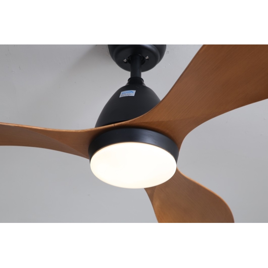 Immax NEO 07141-B - LED Ceiling fan NEO LITE FRESCO LED/18W/230V Tuya Wi-Fi black/brown+ remote control