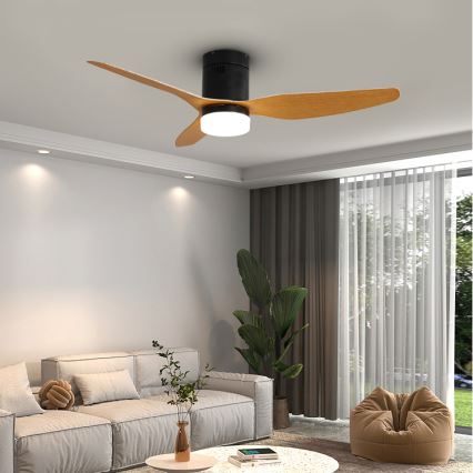 Immax NEO 07142-B - LED Ceiling fan NEO LITE VENTO LED/18W/230V Tuya Wi-Fi black/wood + remote control