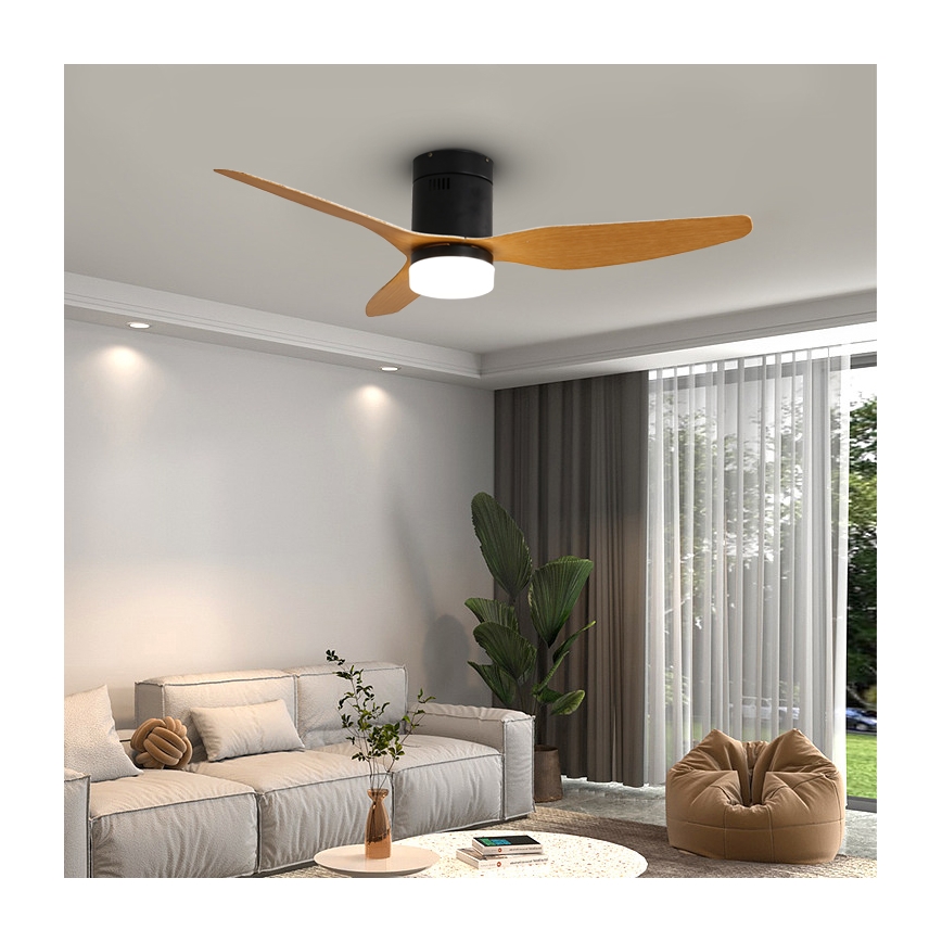 Immax NEO 07142-B - LED Ceiling fan NEO LITE VENTO LED/18W/230V Tuya Wi-Fi black/wood + remote control