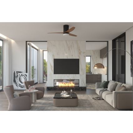 Immax NEO 07142-B - LED Ceiling fan NEO LITE VENTO LED/18W/230V Tuya Wi-Fi black/wood + remote control