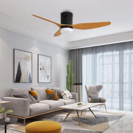 Immax NEO 07142-B - LED Ceiling fan NEO LITE VENTO LED/18W/230V Tuya Wi-Fi black/wood + remote control